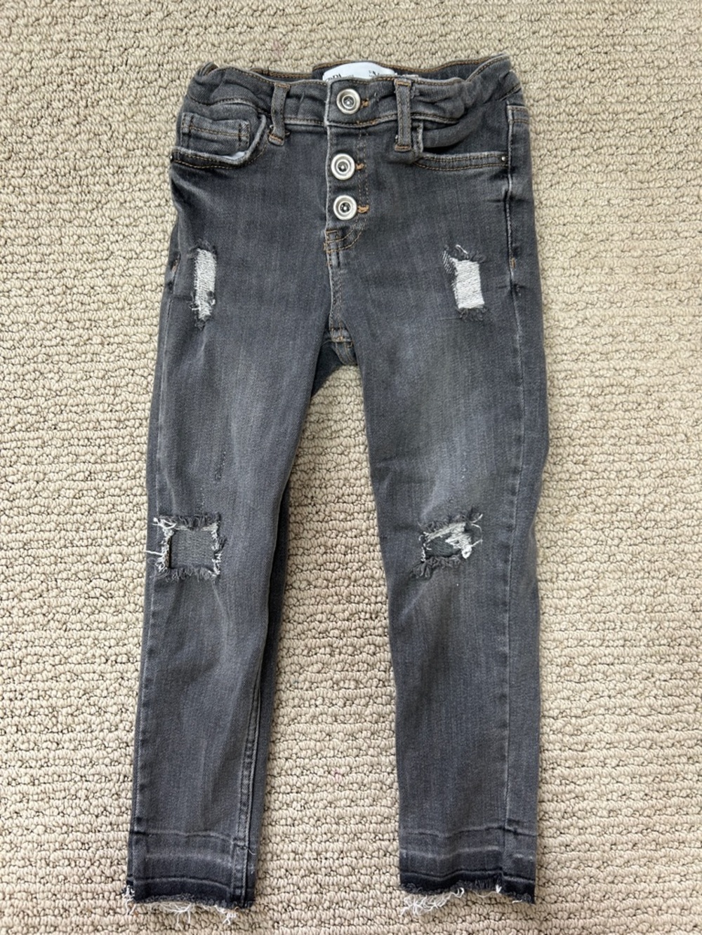 Zara Gray Distressed Skinny Jeans for Kids